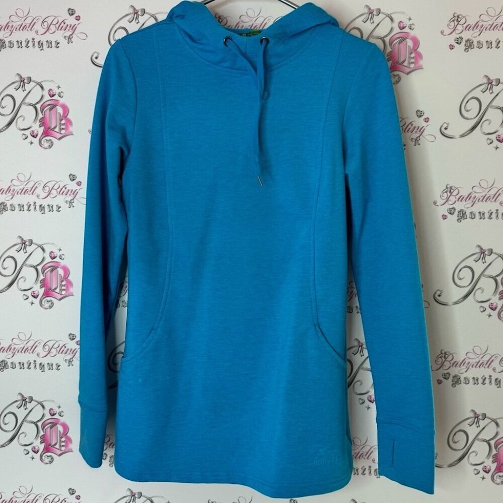 Roots sweater hoodie pull over blue Teal Women's Hoodie soft